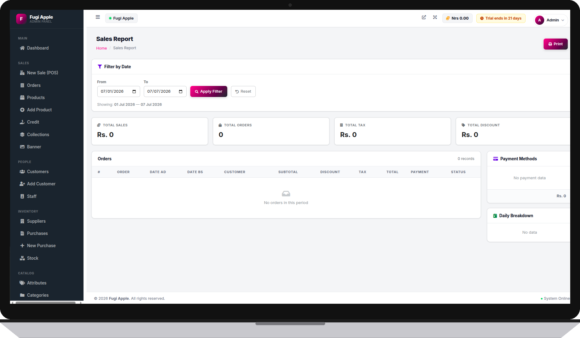 Sales report